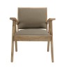 Fauteuil WALLY en Mindi et tissu kaki chiné
