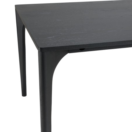 Table à manger MAXENCE 220x100cm noire chêne massif