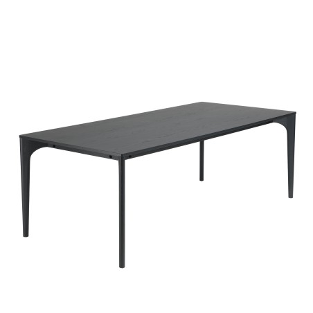 Table à manger MAXENCE 220x100cm noire chêne massif