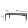 Table à manger MAXENCE 220x100cm noire chêne massif