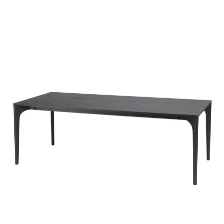 Table à manger MAXENCE 220x100cm noire chêne massif