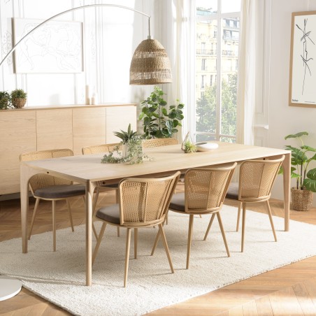 Table à manger MAXENCE 220x100cm naturelle