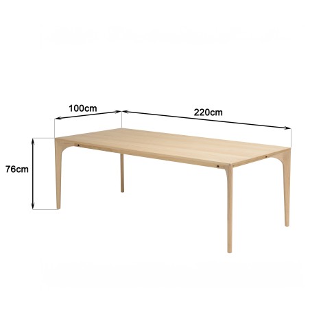 Table à manger MAXENCE 220x100cm naturelle