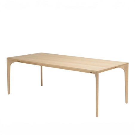 MAXENCE Rectangular Dining Table 220x100cm Natural with Solid Oak Legs
