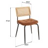 AGATHE Set of 2 Black Metal Chairs with Orange Velvet Seat
