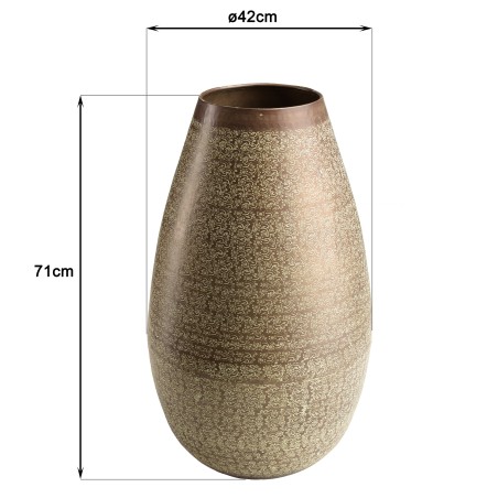 HONORE Aluminium Vase L40cm H70cm - Aged Green with Floral Arabesque Patterns
