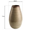 Vase alu HONORE 40cmx70cm vert vieilli motifs arabesques