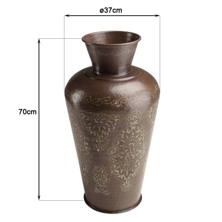 Vase HONORE en aluminium cuivre foncé patine antique