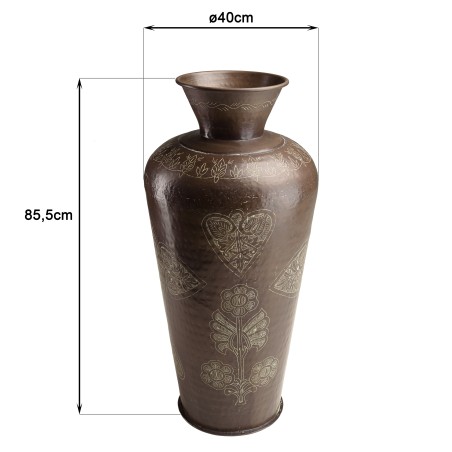 HONORE Aluminium Vase L40cm H85cm Dark Copper