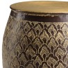 HONORE Aluminium Side Table L40cm H45cm Antique Brown with Gold Patterns
