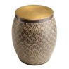 HONORE Aluminium Side Table L40cm H45cm Antique Brown with Gold Patterns