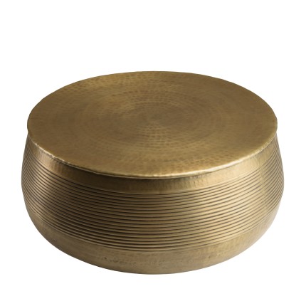 Table basse ronde alu 70x70cm laiton foncé