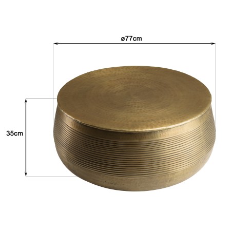 HONORE Round Aluminium Coffee Table 70 x 70 cm - Dark Brass Color