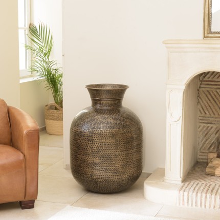 HONORE Aluminium Vase L53cm H75cm - Antique Black Brass Color