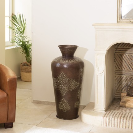 Vase HONORE en aluminium - Cuivre foncé patiné - L40cm H85cm