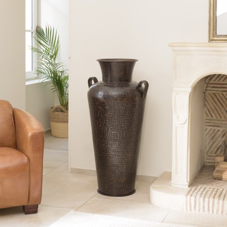 Vase alu HONORE 45cm cuivre noir antique
