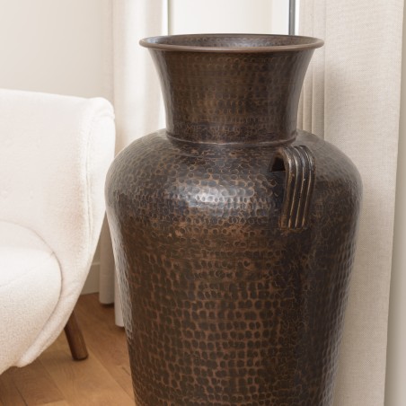 Vase alu HONORE 45cm cuivre noir antique
