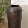 HONORE Aluminium Vase L30cm H85cm Antique Black Copper Color