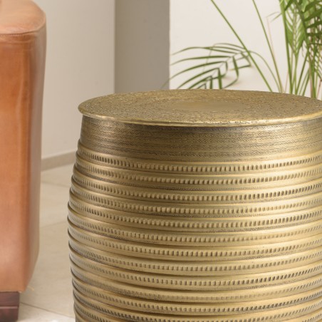 HONORE Aluminium Side Table - Dark Brass Color | L33cm H45cm