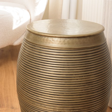 HONORE Aluminium Side Table L40cm H45cm Dark Brass Color