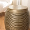 HONORE Aluminium Side Table L40cm H45cm Dark Brass Color