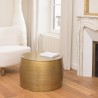 Table basse alu HONORE 60x60cm laiton motifs arabesques
