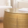 Table basse alu HONORE 60x60cm laiton motifs arabesques