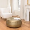 Table basse ronde alu 70x70cm laiton foncé