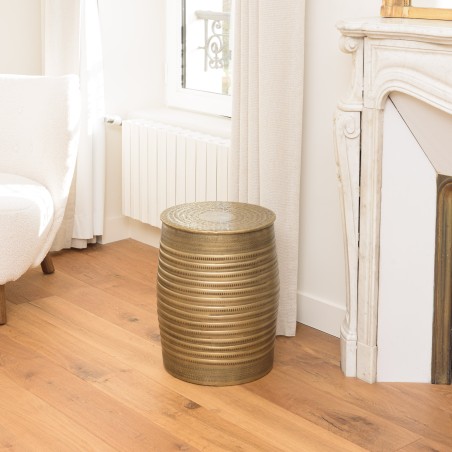 HONORE Aluminium Side Table - Dark Brass Color | L33cm H45cm