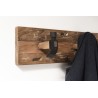 SIXTINE - Brown Wall Coat Rack 3 Hooks Recycled Teak and Metal
