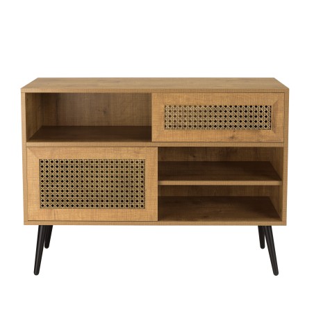 CHARLIE Low Brown Sideboard with 3 Compartments and 2 Doors