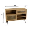 Buffet bas marron CHARLIE 3 niches 2 portes