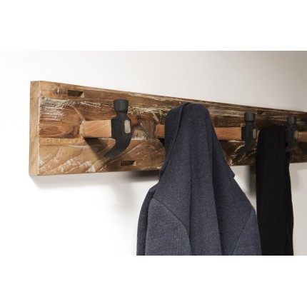Portemanteau mural SIXTINE marron teck recyclé et métal