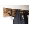 SIXTINE - Brown Wall Coat Rack with 5 Hammer Hooks
