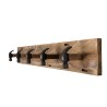 SIXTINE - Brown Wall Coat Rack with 5 Hammer Hooks