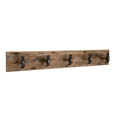 Portemanteau mural SIXTINE marron teck recyclé et métal