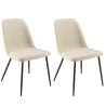 Lot de 2 chaises TOM tissu écru dossier droit