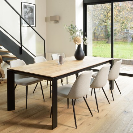 TOM - Set of 2 Ecru Fabric Chairs