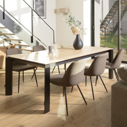 Lot de 2 chaises TOM tissu marron