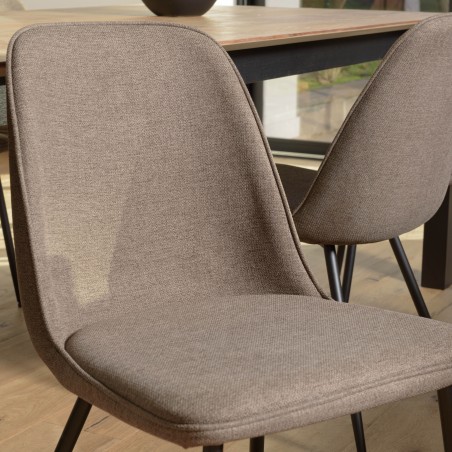 Lot de 2 chaises TOM tissu marron