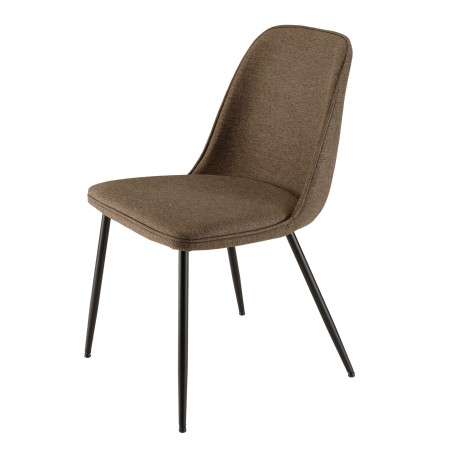Lot de 2 chaises TOM tissu marron
