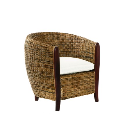 LORINE Rattan Cabriolet Armchair with Cushion