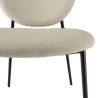TOM - Set of 2 Ecru Fabric Chairs with Black Steel Legs