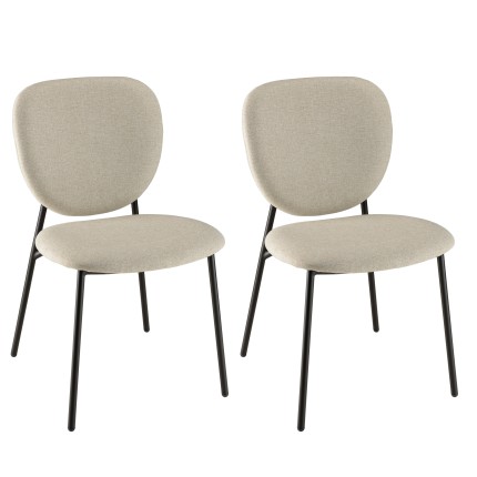 Lot de 2 chaises TOM en tissu écru