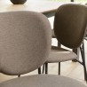 Lot de 2 chaises TOM - Tissu marron - Pieds acier noir
