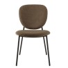 Lot de 2 chaises TOM - Tissu marron - Pieds acier noir