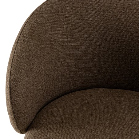 Lot de 2 chaises TOM - Tissu marron et acier noir