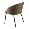 TOM - Set of 2 Brown Fabric Chairs with Black Steel Legs