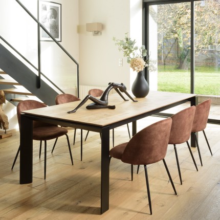 Lot 2 chaises velours acajou dossier arrondi