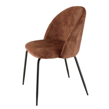 Lot 2 chaises velours acajou dossier arrondi